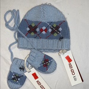 Kenzo Baby Hat And Mittens Set